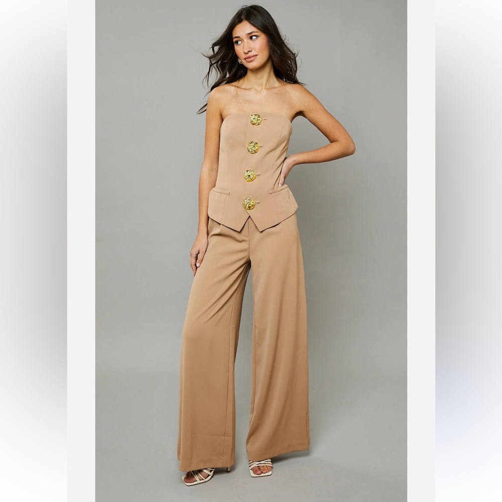 Rare London Elegant Tan Jumpsuit